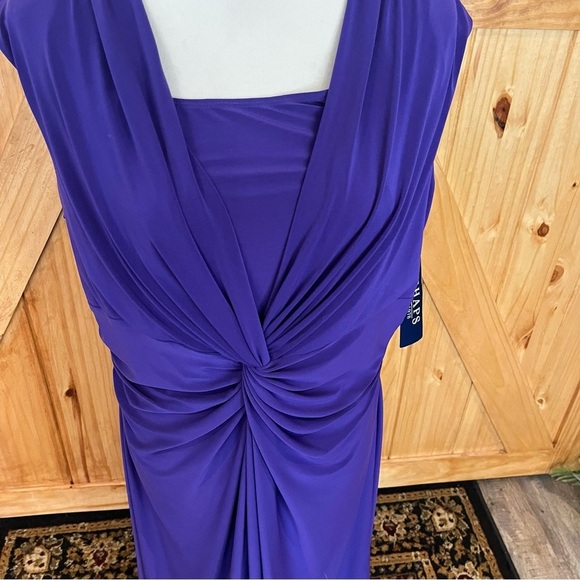 Chaps Purple Ruched Sheath Midi Dress - Picture 5 of 10